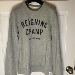 Reigning Champ Grey Gym Logo Crewneck Sweatshirt Small